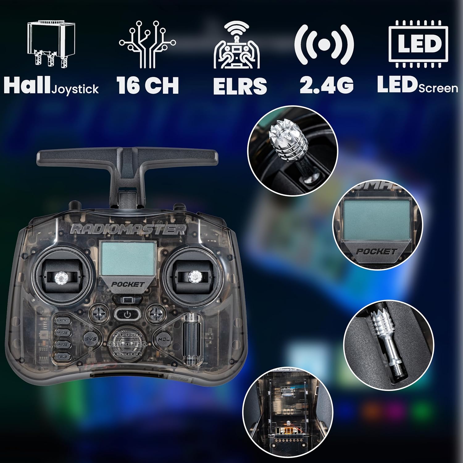 RadioMaster POCKET P16 2.4G Co - Drone Control Stick avaliação e preço