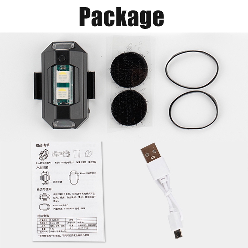1pc 7 cores mini carregamento  - Drone Strobe Light avaliação e preço